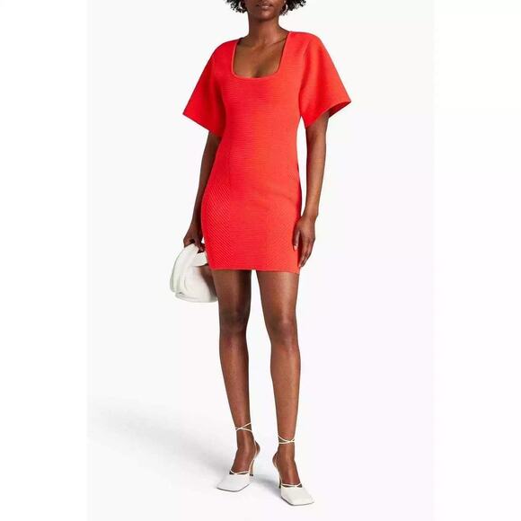 NWT Herve Leger Contour Corset Ribbed Knit Mini Bodycon Dress Size M - Picture 1 of 7